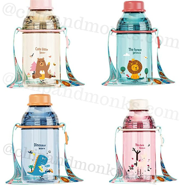 Water Bottle With Straw For Kids Cute Bear 800ml Kids Leak Proof