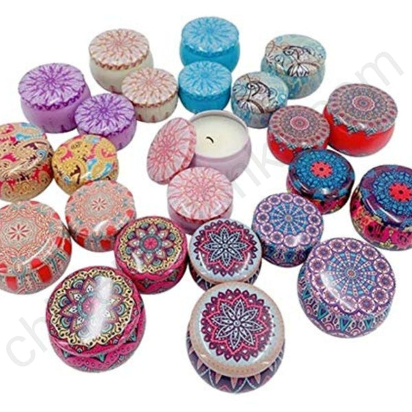 Tin Gift Box Matka Pot Shaped scented candles each