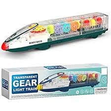 Transparent Gear Train with Attractive Lights and Sound, Bump N Go Train Toy for Kids Brand: Generic