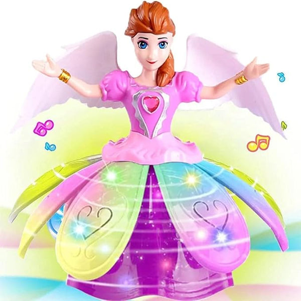 Angel Girl Musical Dancing Rotating Toy with Attractive Multi Color Flashing Lights for Kids