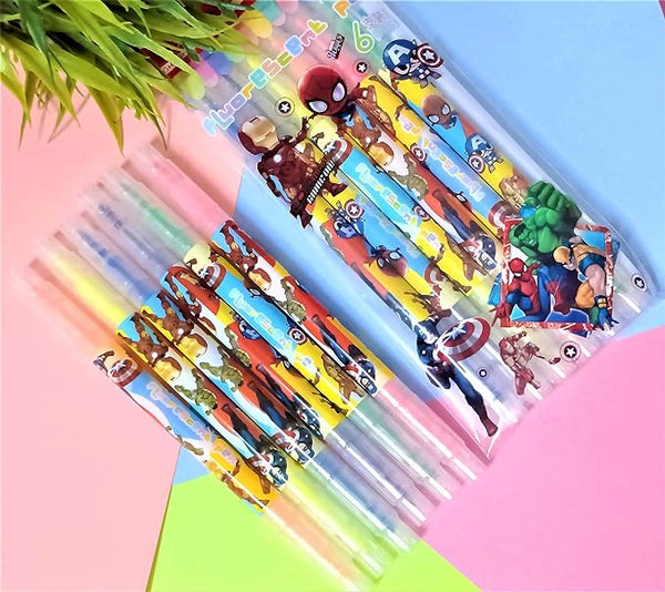 Hero Avenger Theme double Side Highlighters | Fine Grip Marker Pen | Ideal For Office Stationery & Kids