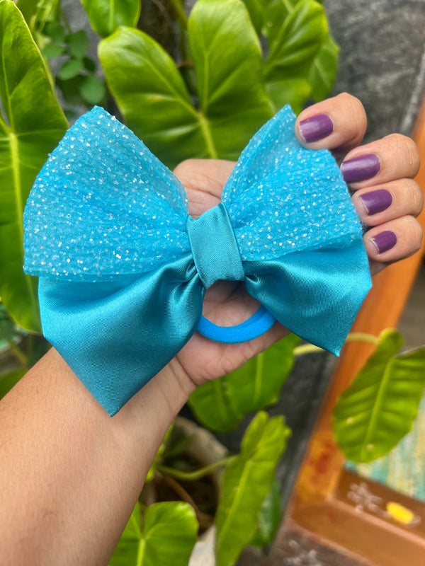 Chic Boo Bow in Blue – Handcrafted Hair Accessory