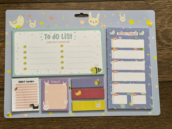 Animal Weekly Planner Notepad |Sticky To Do List| Sticky Page Markers Gift for Students & Teachers