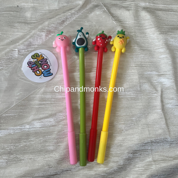 Set of 4 fruits gel pens For kids