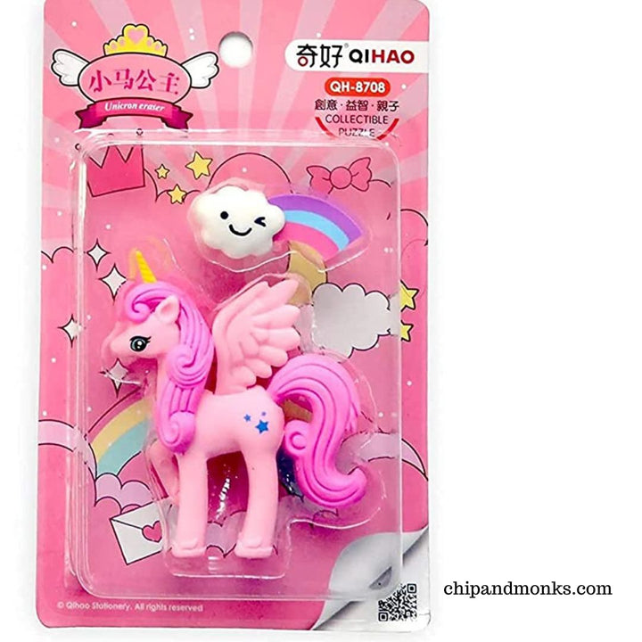 Pink Unicorn Cloud Shape Erasers 