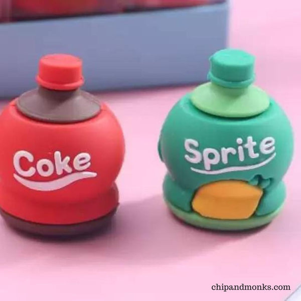 Cold Drink Bottle Shape Sharpeners and erasers (Each)