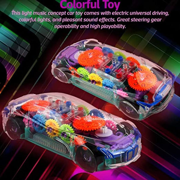 3D Lights Kids Transparent Car