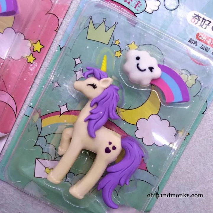 Unicorn Cloud Shape Erasers 