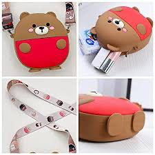 Teddy bear silicone sling bag